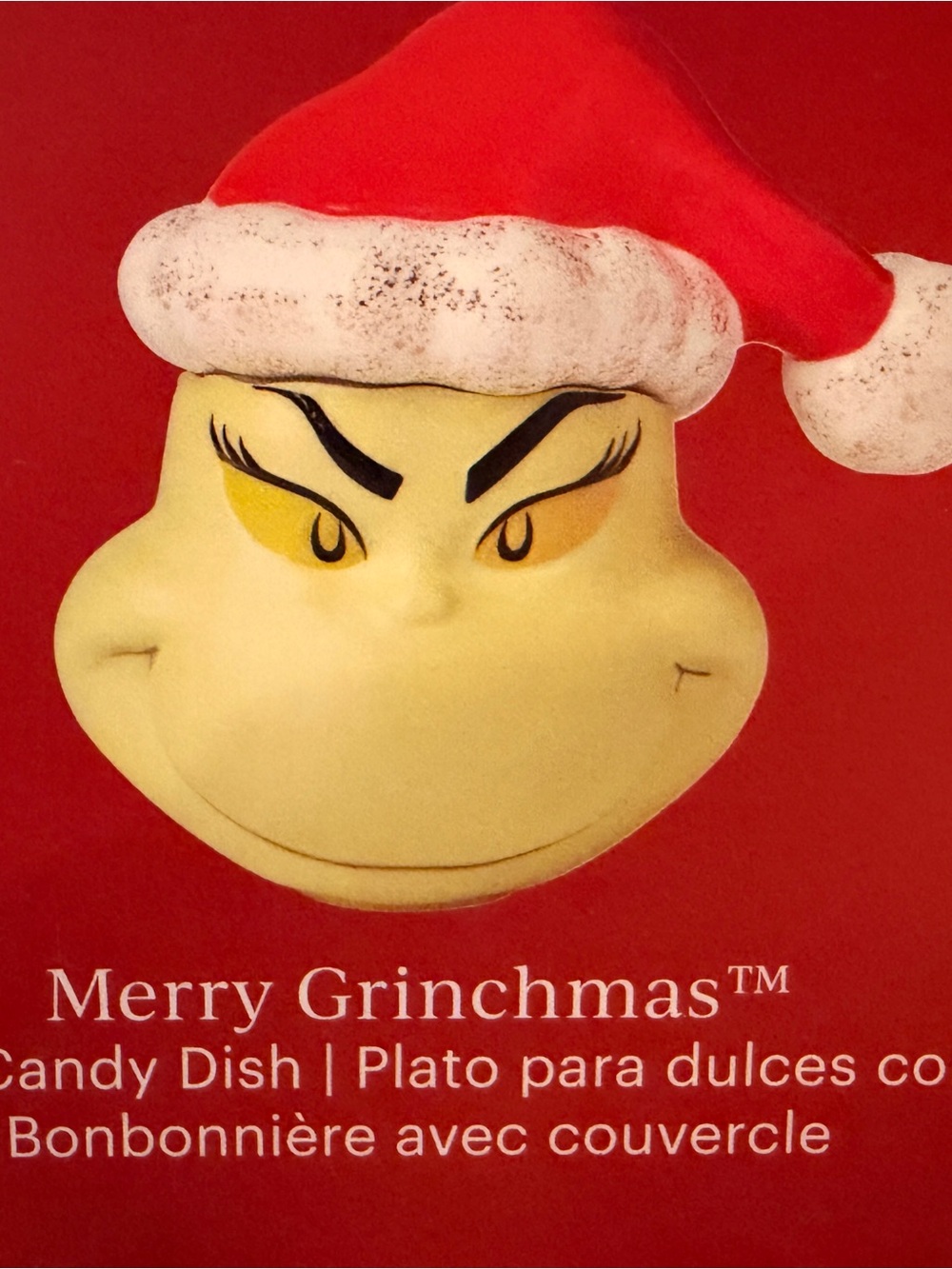 LENOX Merry Grinchmas Candy Dish  Grinch & Santa Hat